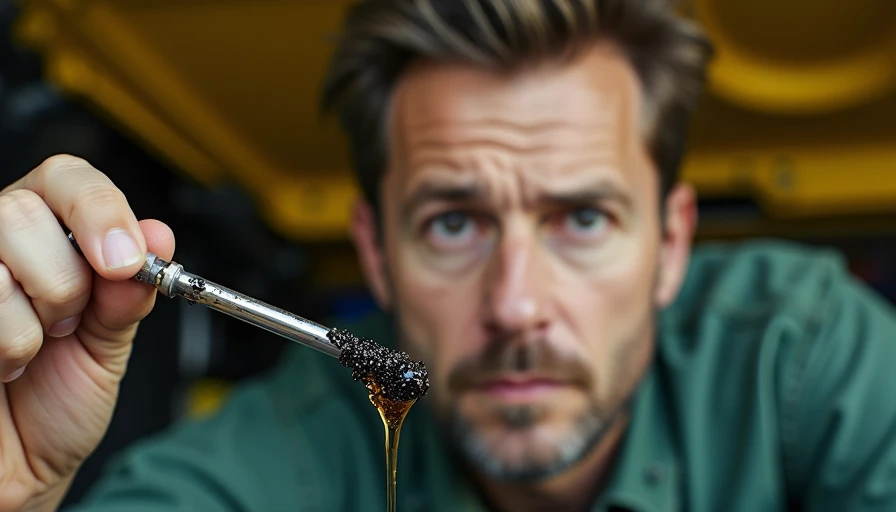 Visual context for metal shavings in oil after oil change